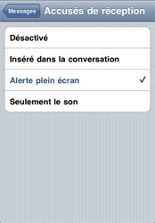 L' accus de rception est disponible sur les iPhone jailbreaks